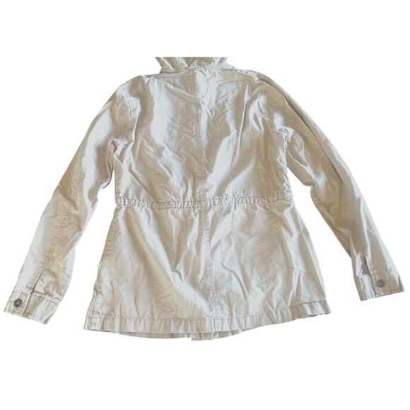 Love Tree Free People Canvas Cargo Coat Womens Small Cream Hooded Utility Jacket - Picture 3 of 14